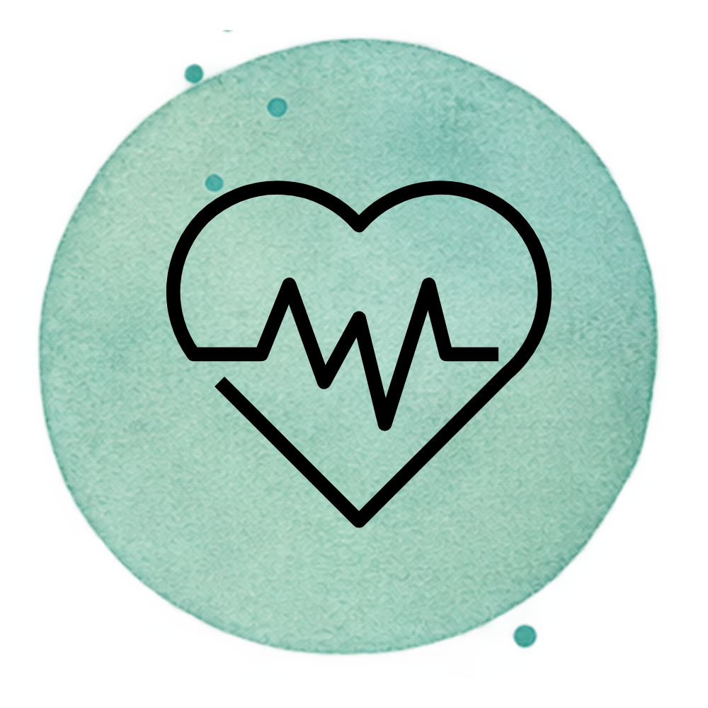 A light green heart with a heartbeat line inside, symbolizing health or cardiology.