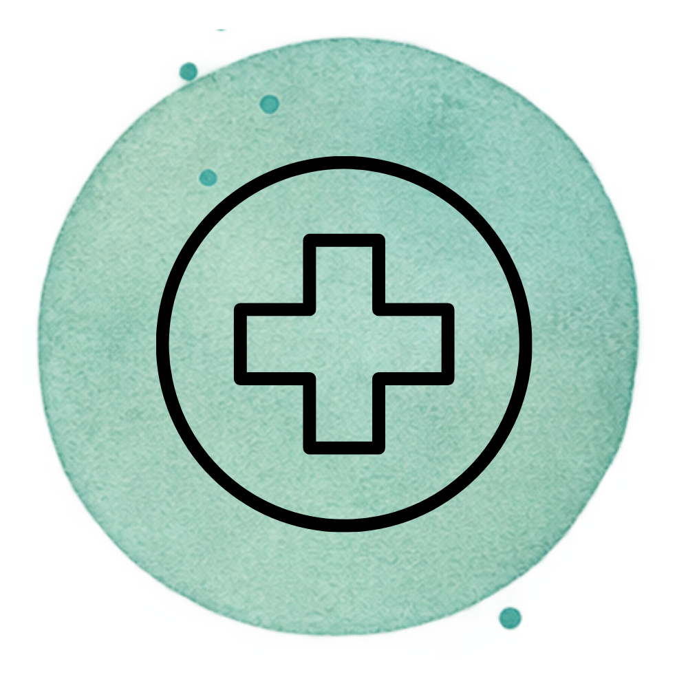 A close-up of a circular medical pill with a black cross inside a circle on its surface.