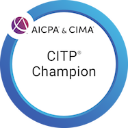 CITP Champion badge with AICPA and CIMA logos