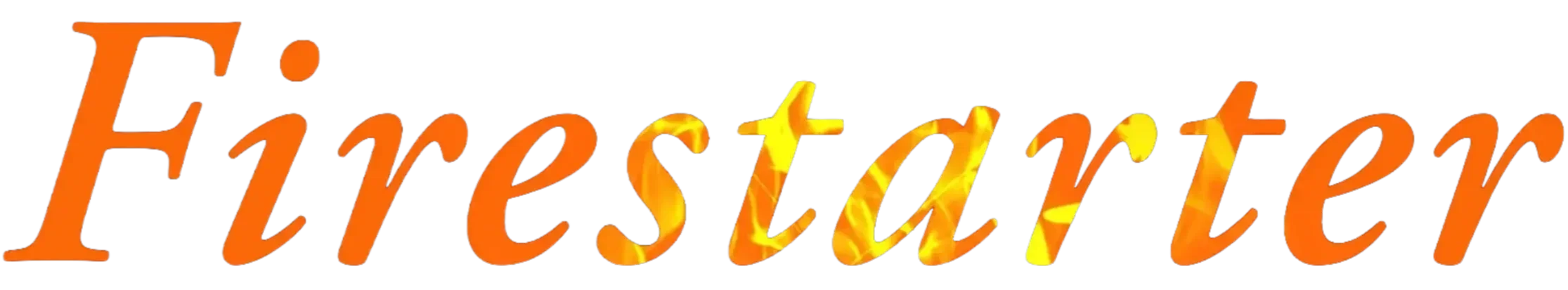 Firestarter flame text from the book cover.