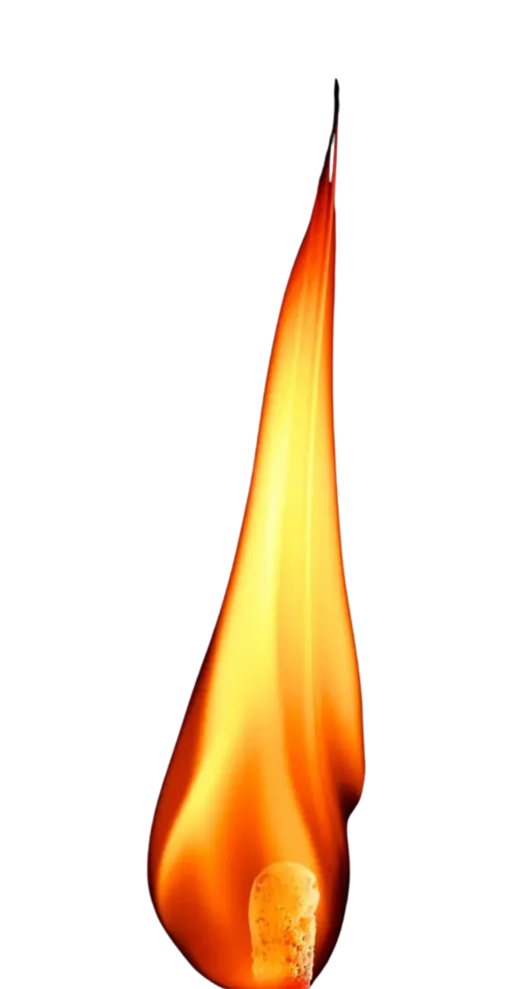 The top of a lit match. One of the images used in the Firestarter book by C. Elliott Haverlack.