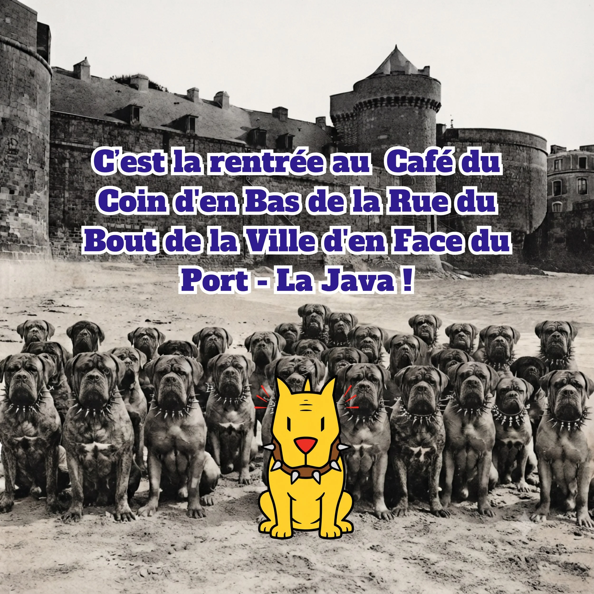 C&rsquo;est la rentr&eacute;e pour le chien du caf&eacute;, il vient de faire connaissance avec ses gentils camarades dogues de Saint-Malo ! 🐶

#saintmalo #cafe #pub #bar #bretagne