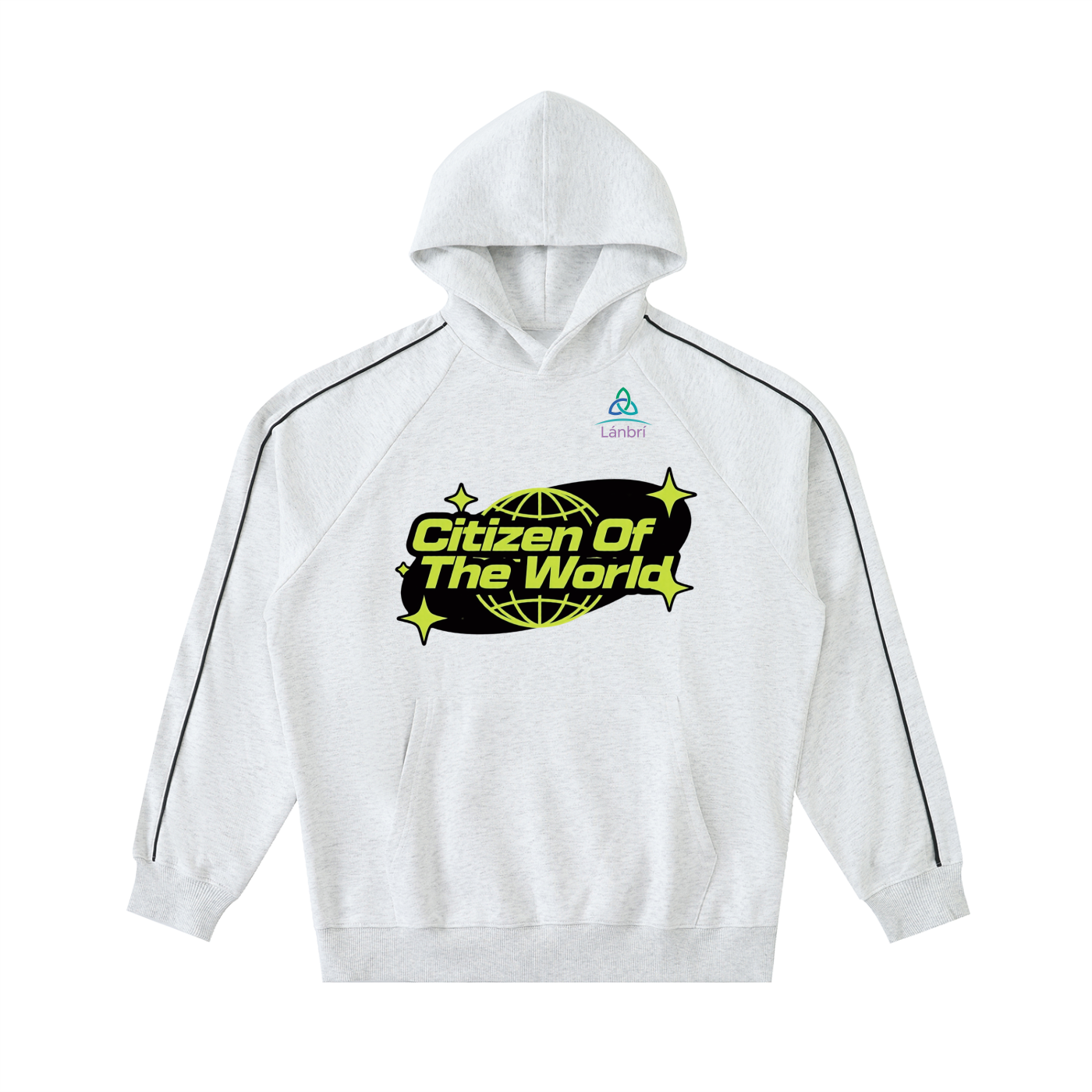 Lánbrí  Contrast Piping Raglan Hoodie