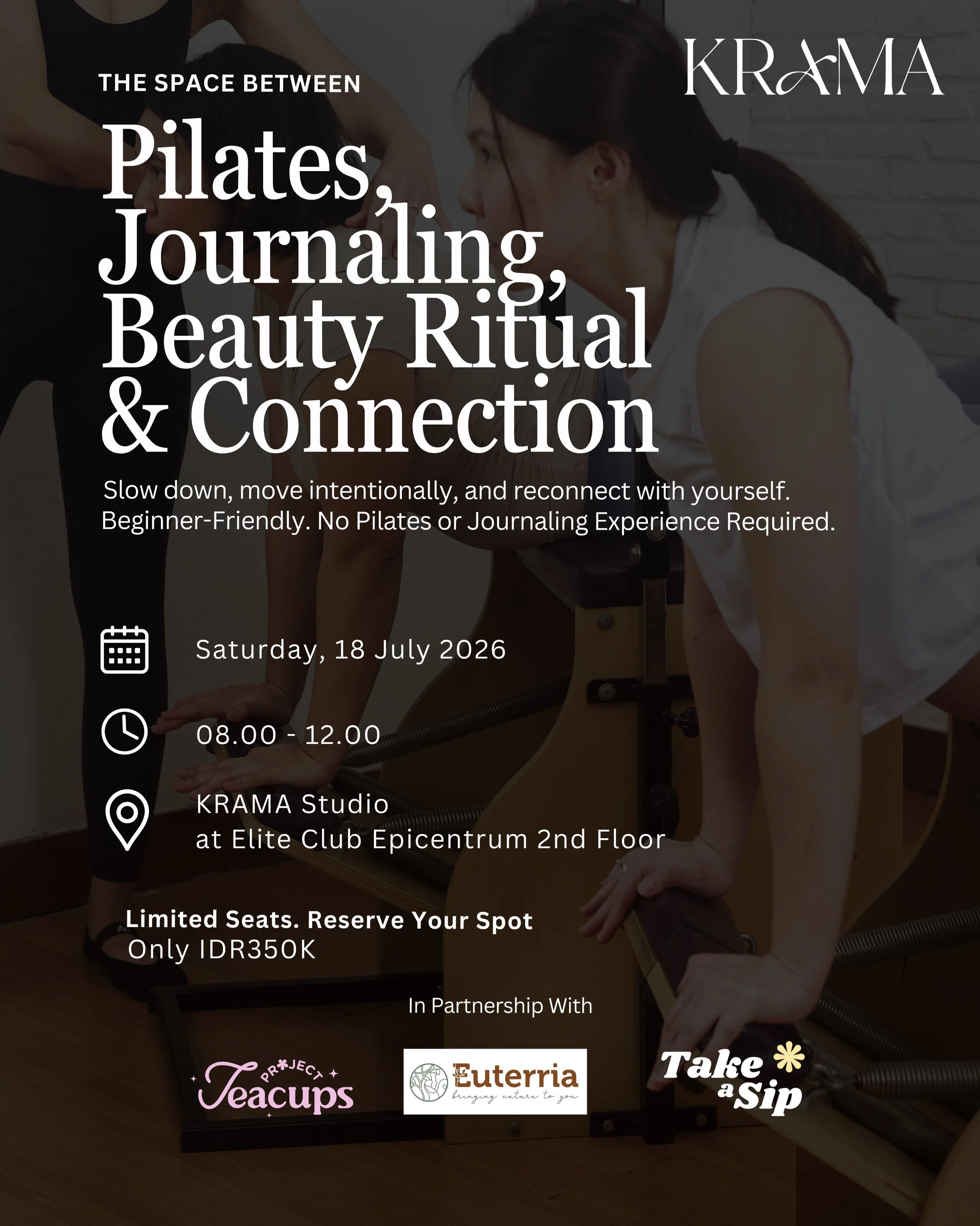 ✨ When was the last time you did something just for yourself?

Step away from the rush and spend your Saturday morning moving, reflecting, and reconnecting.

Join The Space Between, an intimate experience combining:
&bull; Beginner-friendly Pilates
&