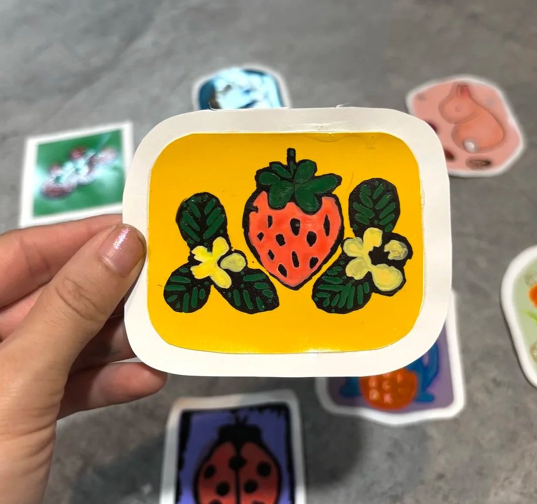 Midday Strawberry Trading Card
