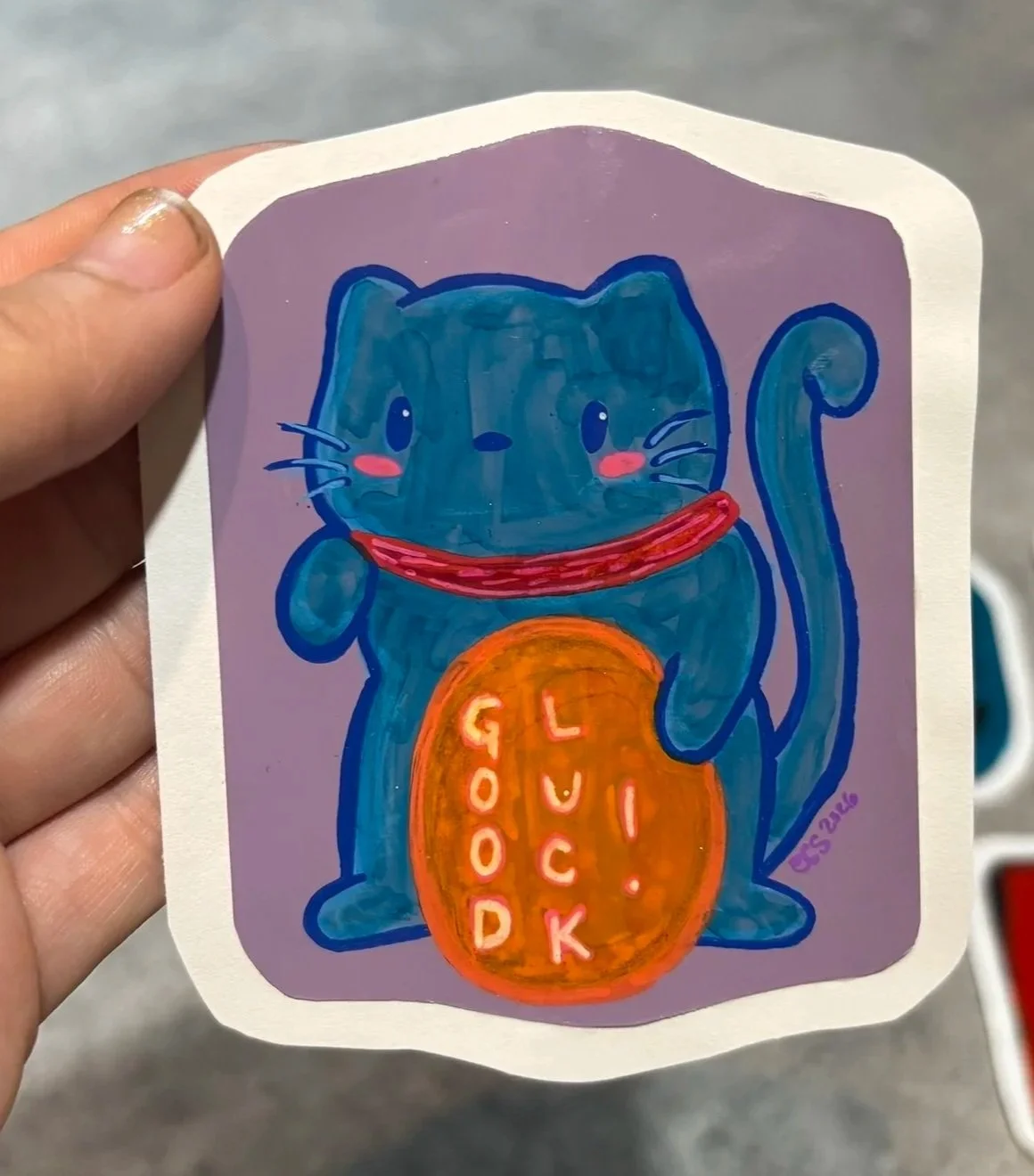 Lucky Cat Trading Card Violet