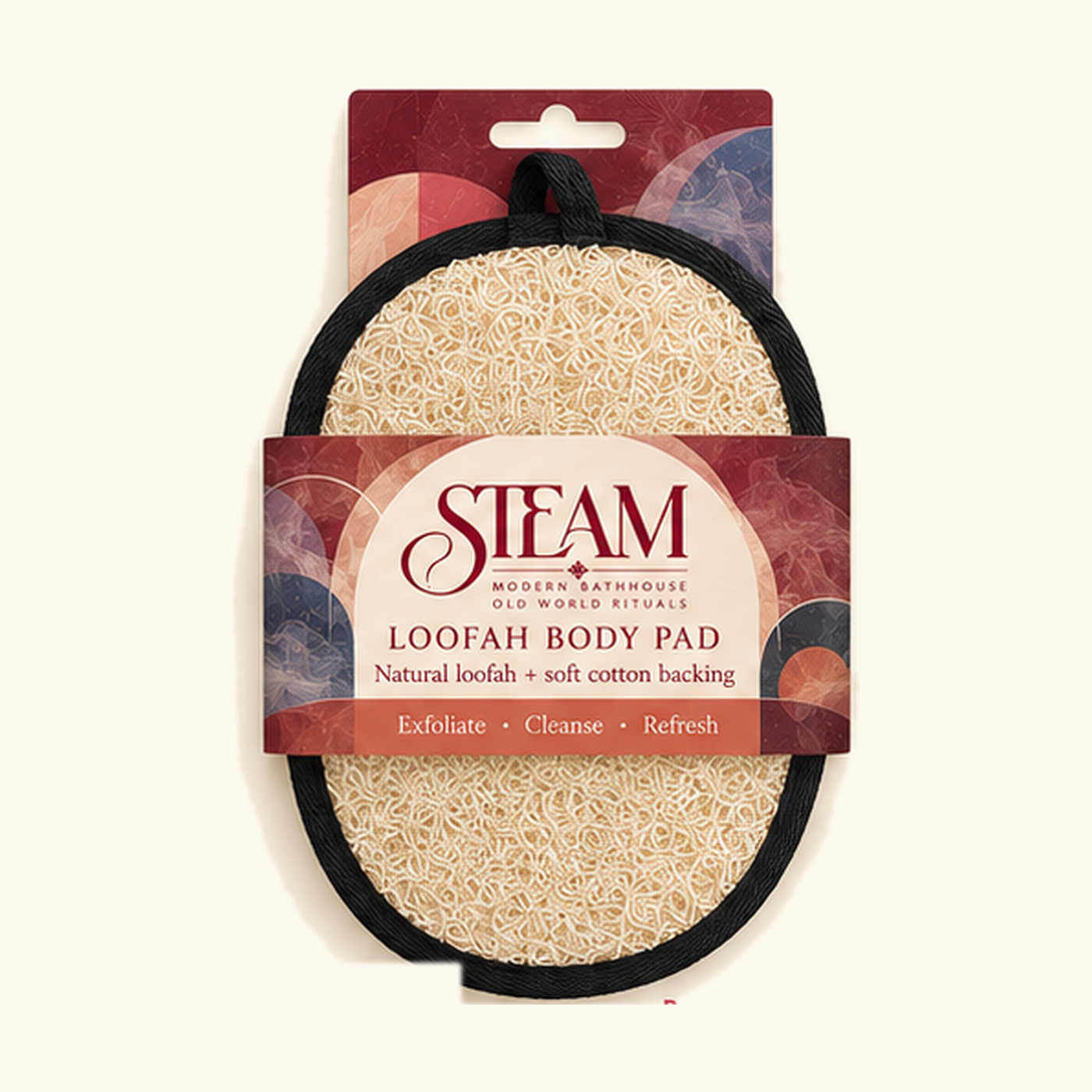 Loofah Body Pad (Black Piquè)