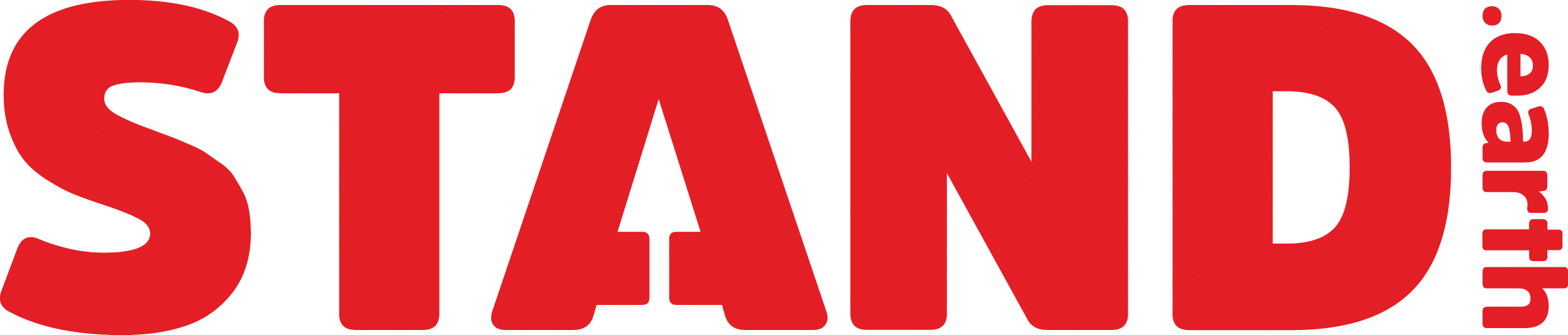 The logo of the streaming service 'STAND earth' in bold red letters with a black background.