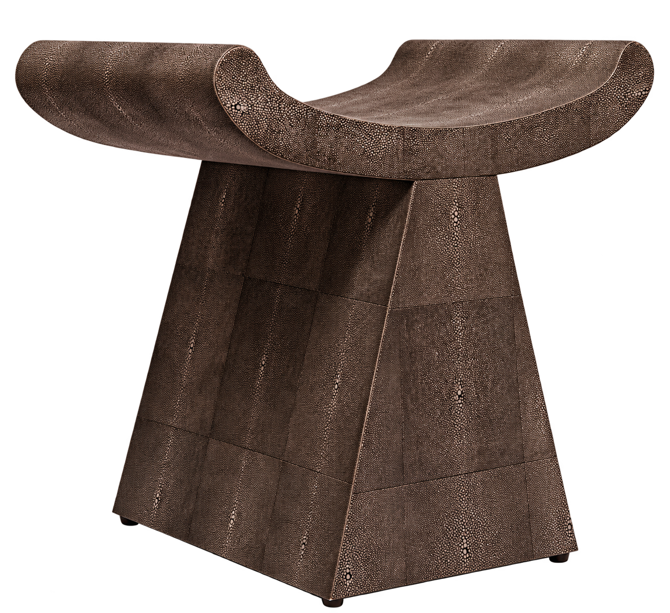 Faux Shagreen Stool