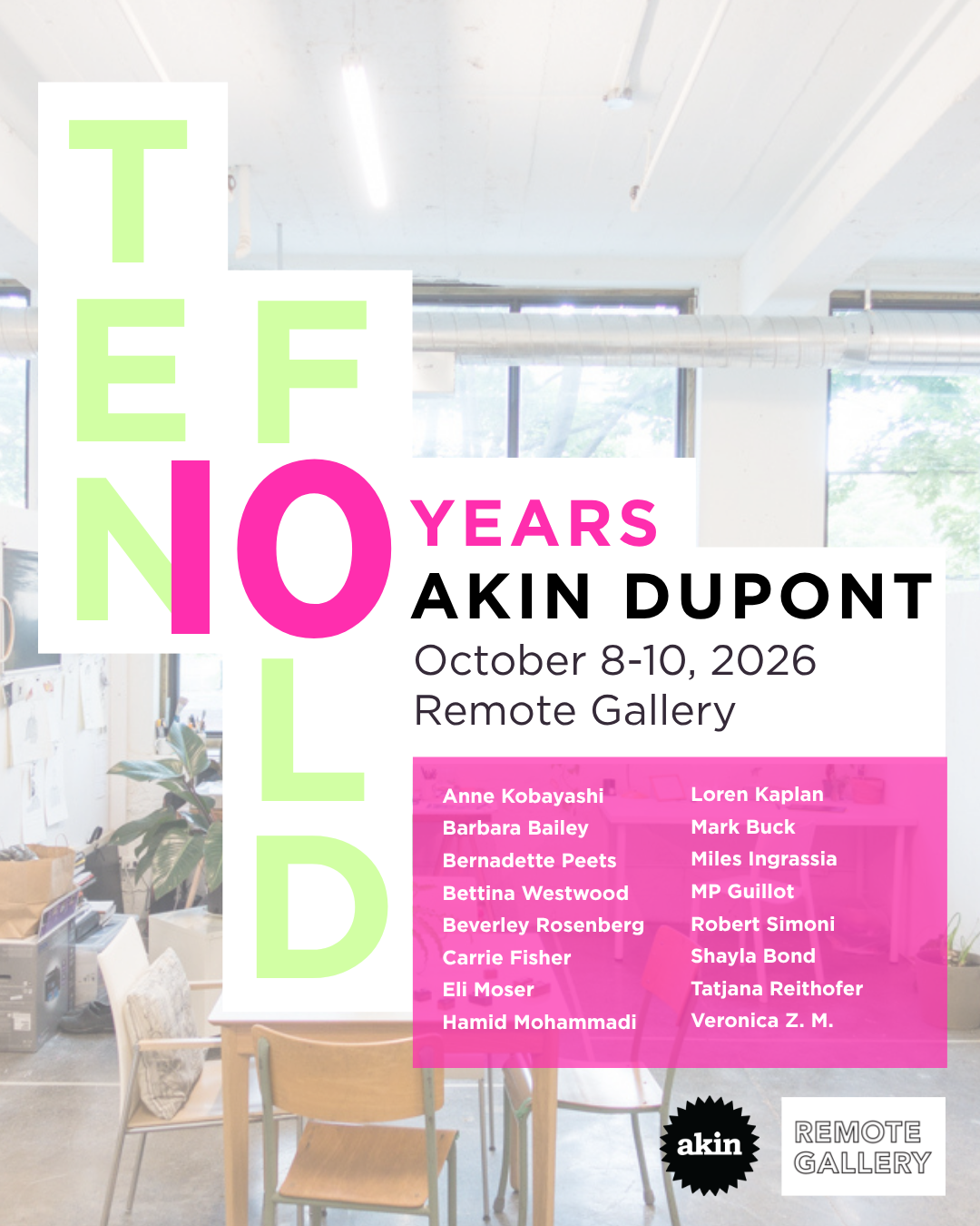 Tenfold brings 16 Akin Dupont artists together for studio’s 10th anniversary