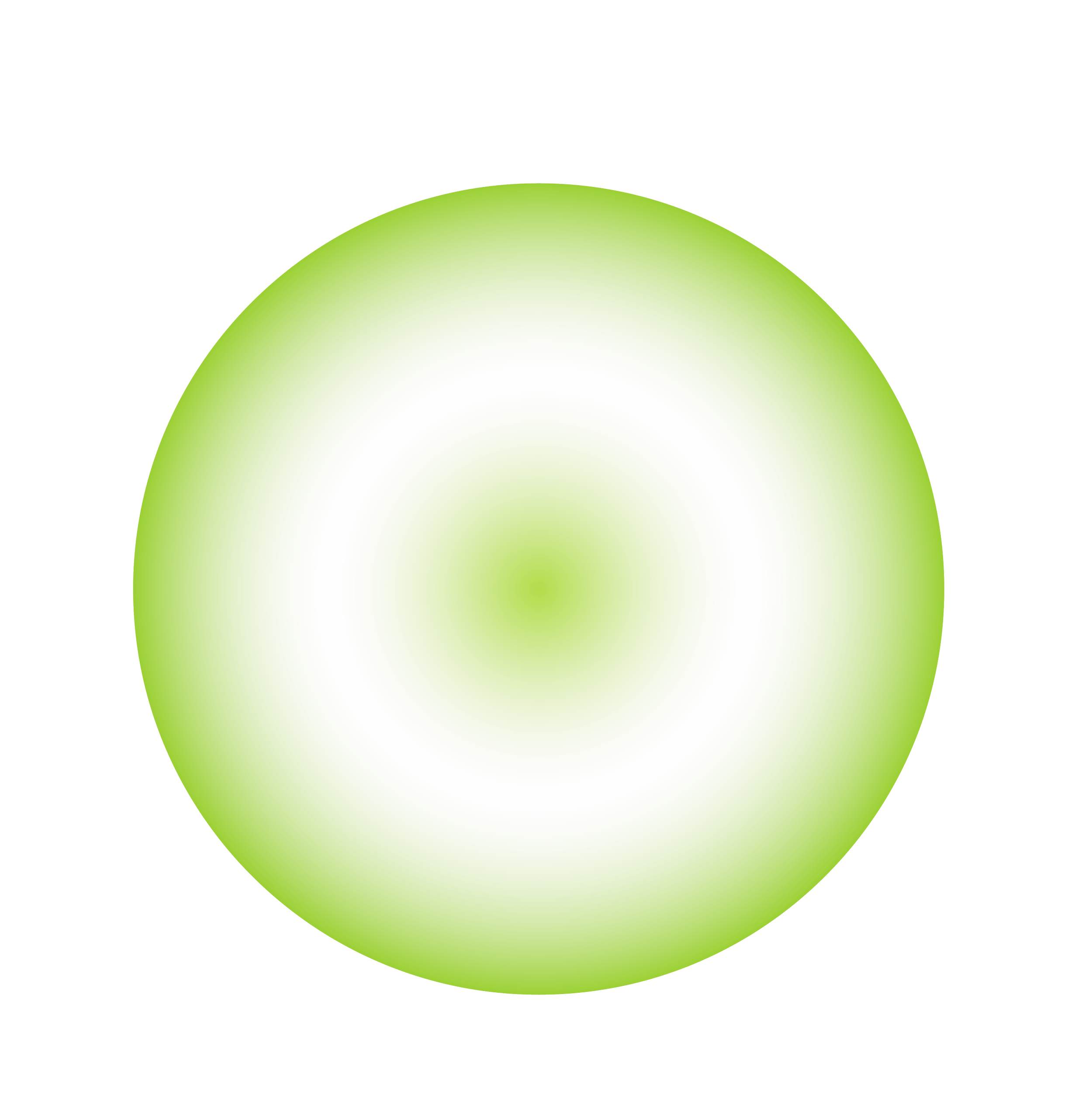 Green and white circular graphic with a black background.