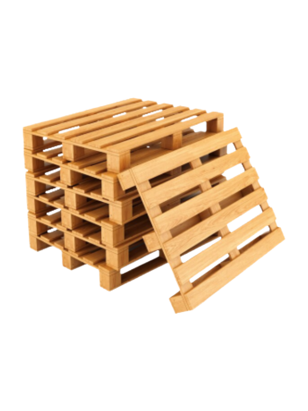 pilas de palets de madera apilados