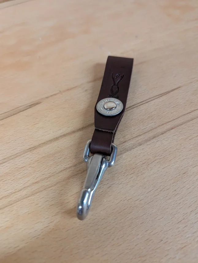 BROWN LEATHER SHOTGUN KEY LANYARD b.webp