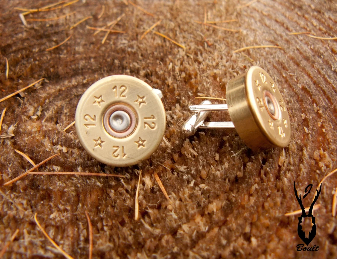 HANDMADE SILVER PLATED SHOTGUN CARTRIDGE CUFFLINKS