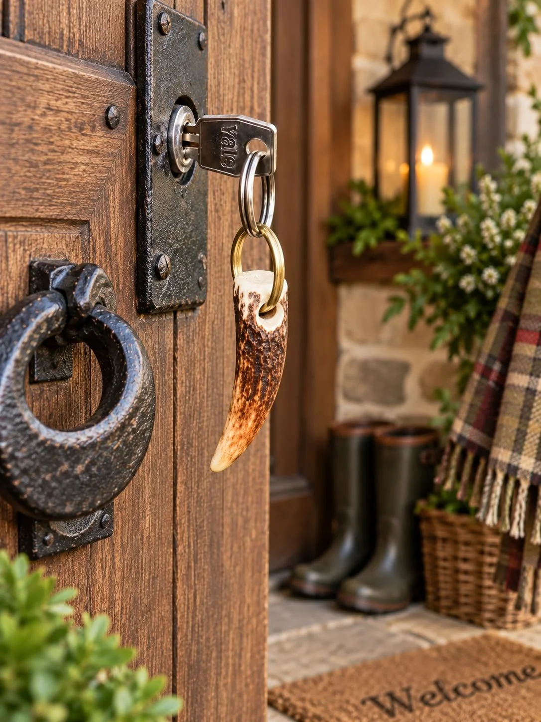HANDMADE ANTLER KEYRING