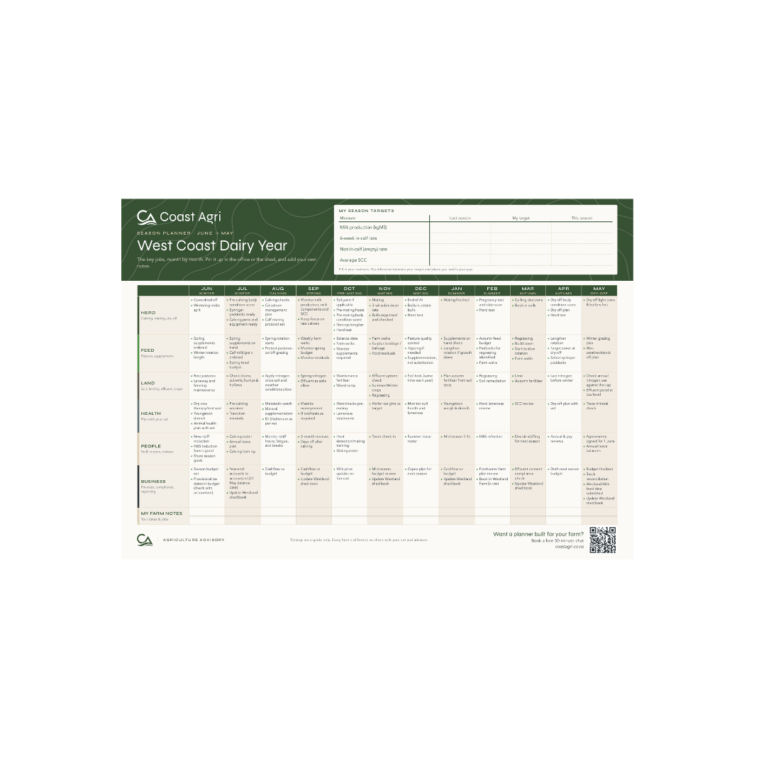 West Coast Dairy Year Planner
