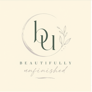 Logo with the letters 'hu' inside a circle and the words 'Beautifully unfinished' underneath.