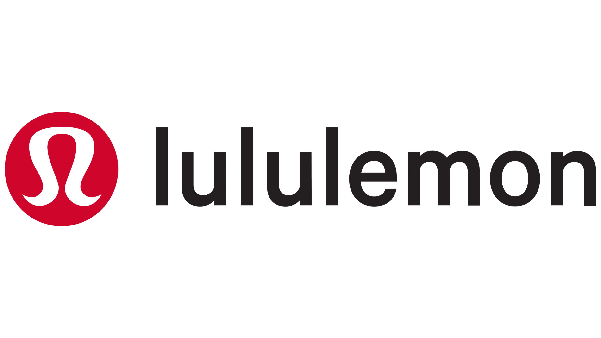 Lululemon logo with a red circle containing a white stylized 'A' and black text reading 'lululemon'