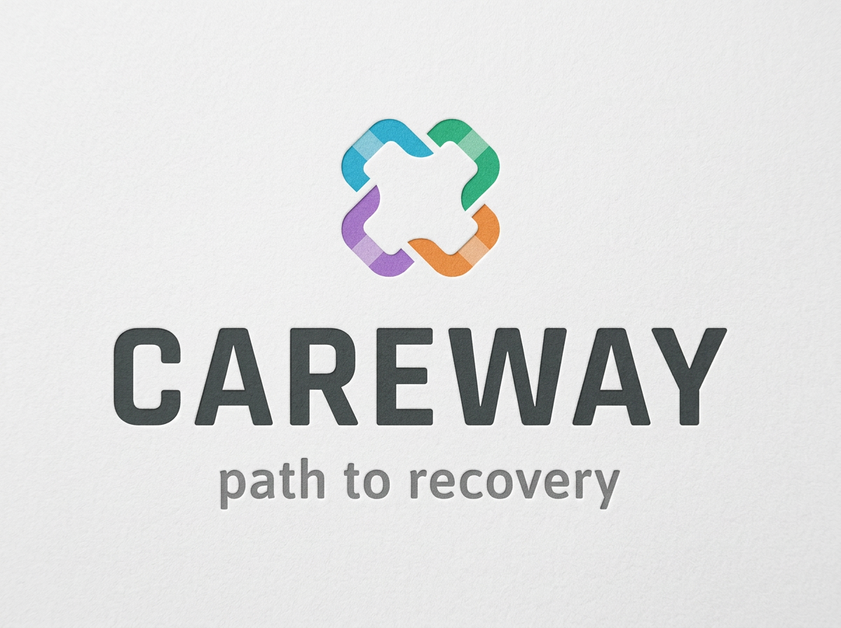Careway logo with a colorful, interconnected chain symbol and the tagline 'path to recovery' on a white background.