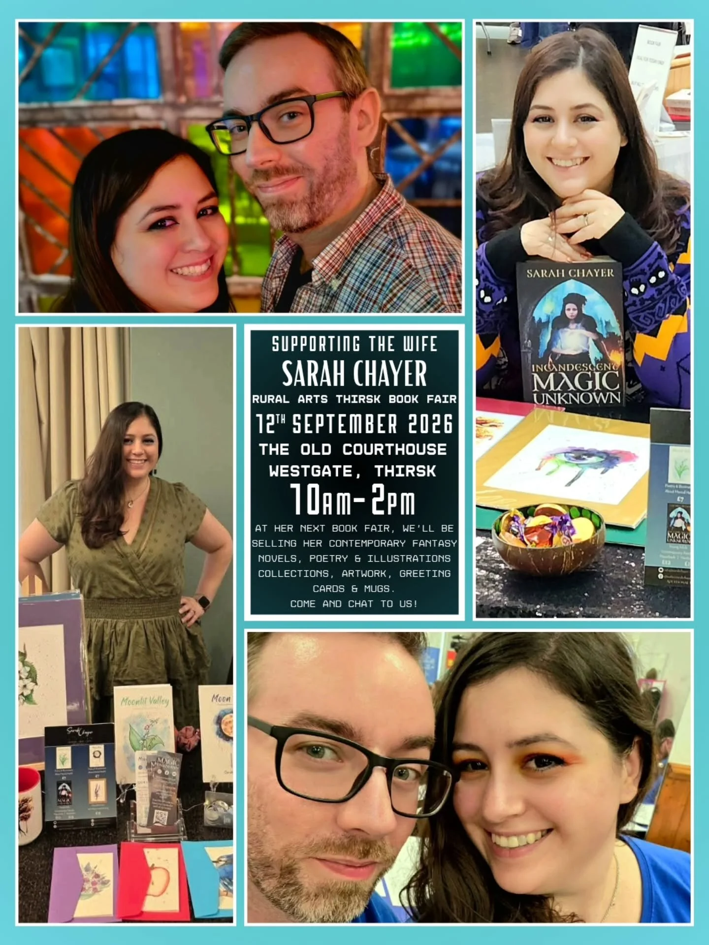 On the 12th of September 2026, I'll be co-attending my wife ( @authorsarahchayer )'s table at the @ruralartsnorthyorks Thirsk Book Fair, hosted by @promoting_yorkshire_authors at The Old Courthouse on Westgate in Thirsk, North Yorkshire. This event i