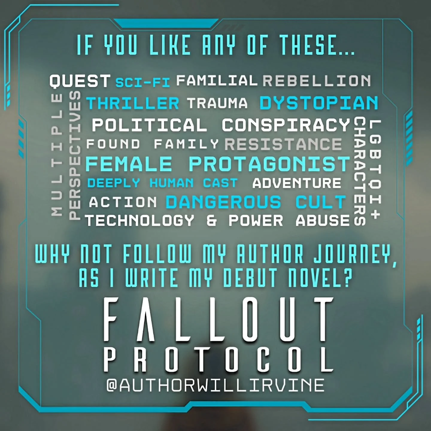 ✍️ If any of the below are your kind of vibe, my upcoming debut novel is the story for you!

👋 Well hello there! My name is Will and I'm writing a dystopian sci-fi tale warning against the perils of relying too much on AI, technology, and placing po