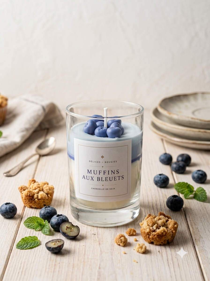 Bougie Muffins aux bleuets
