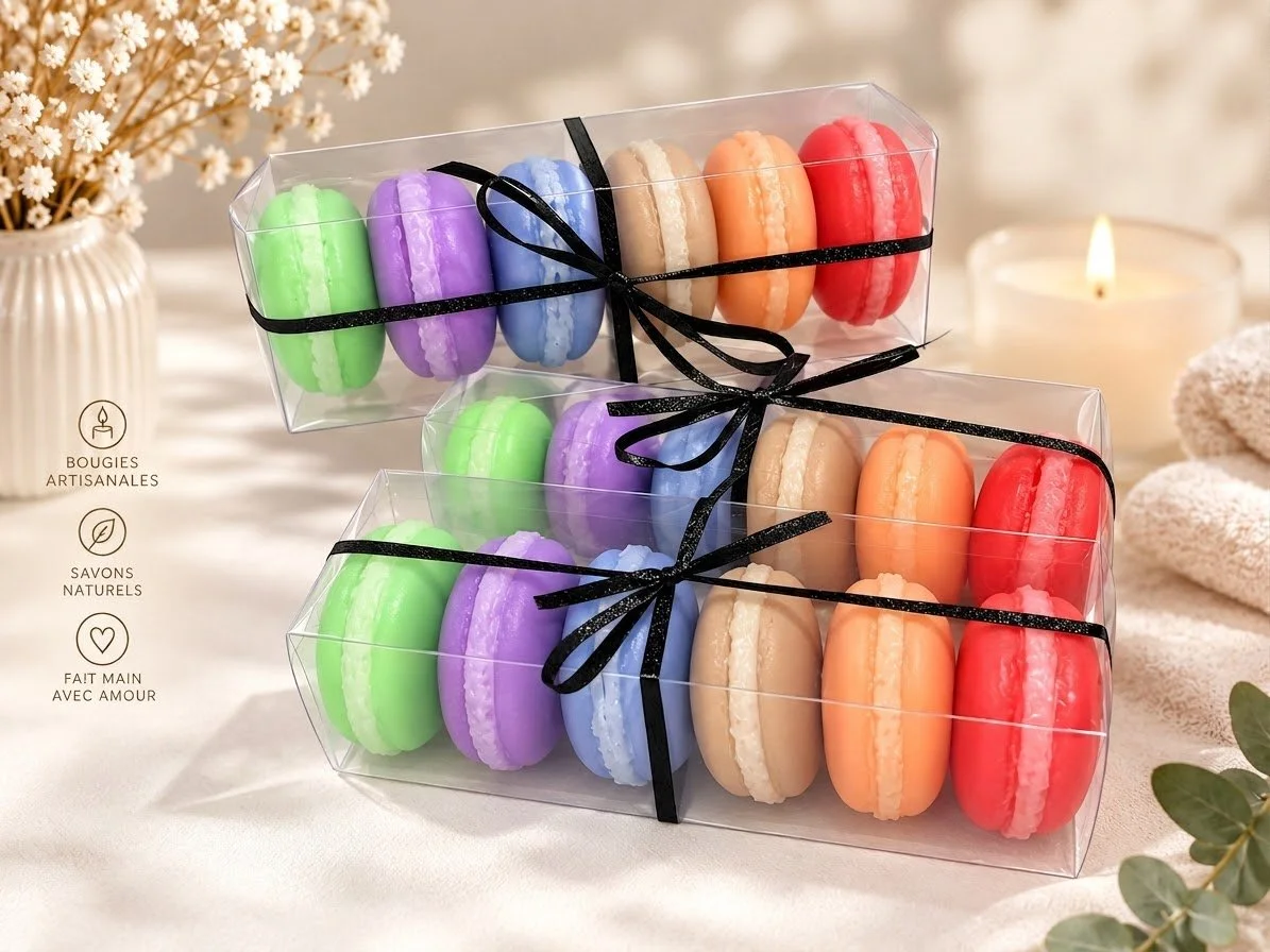 Coffret de savon en forme de macarons
