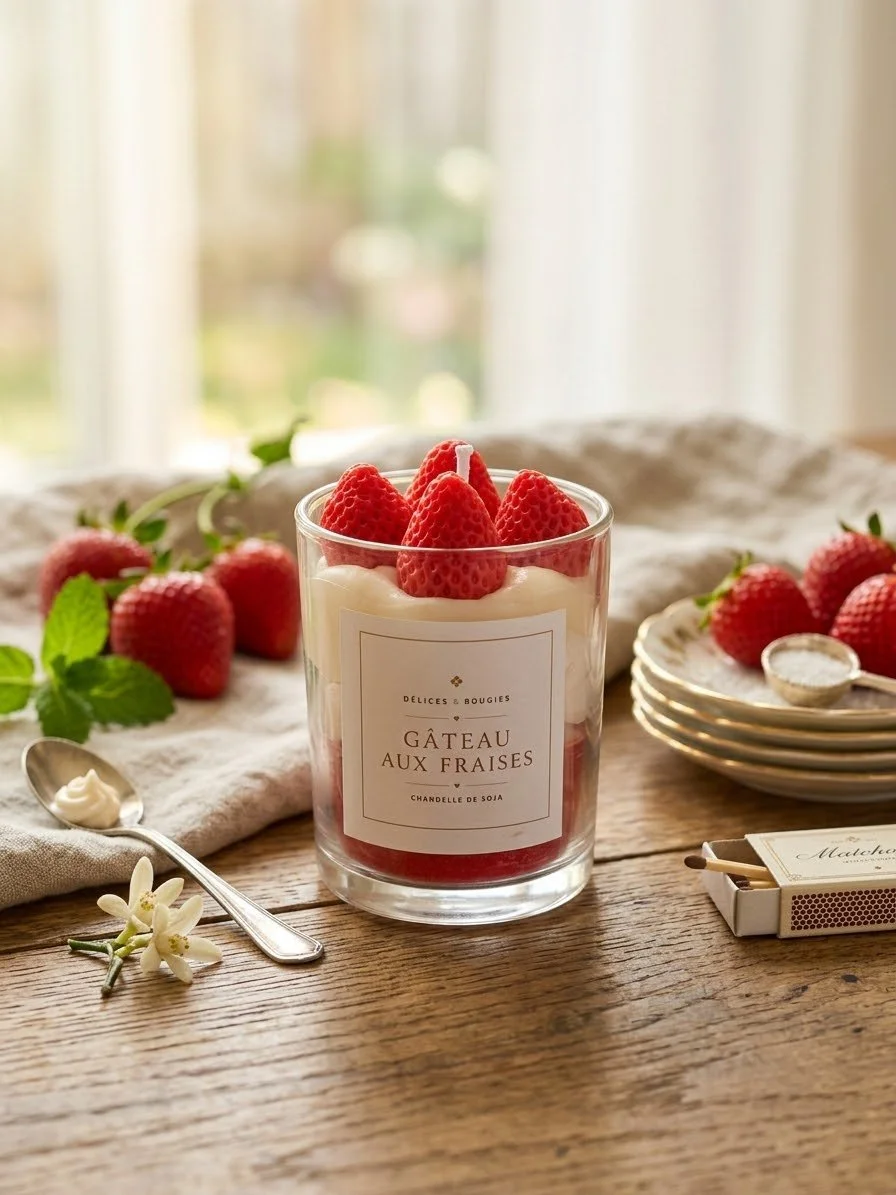 Bougie Gâteau aux fraises