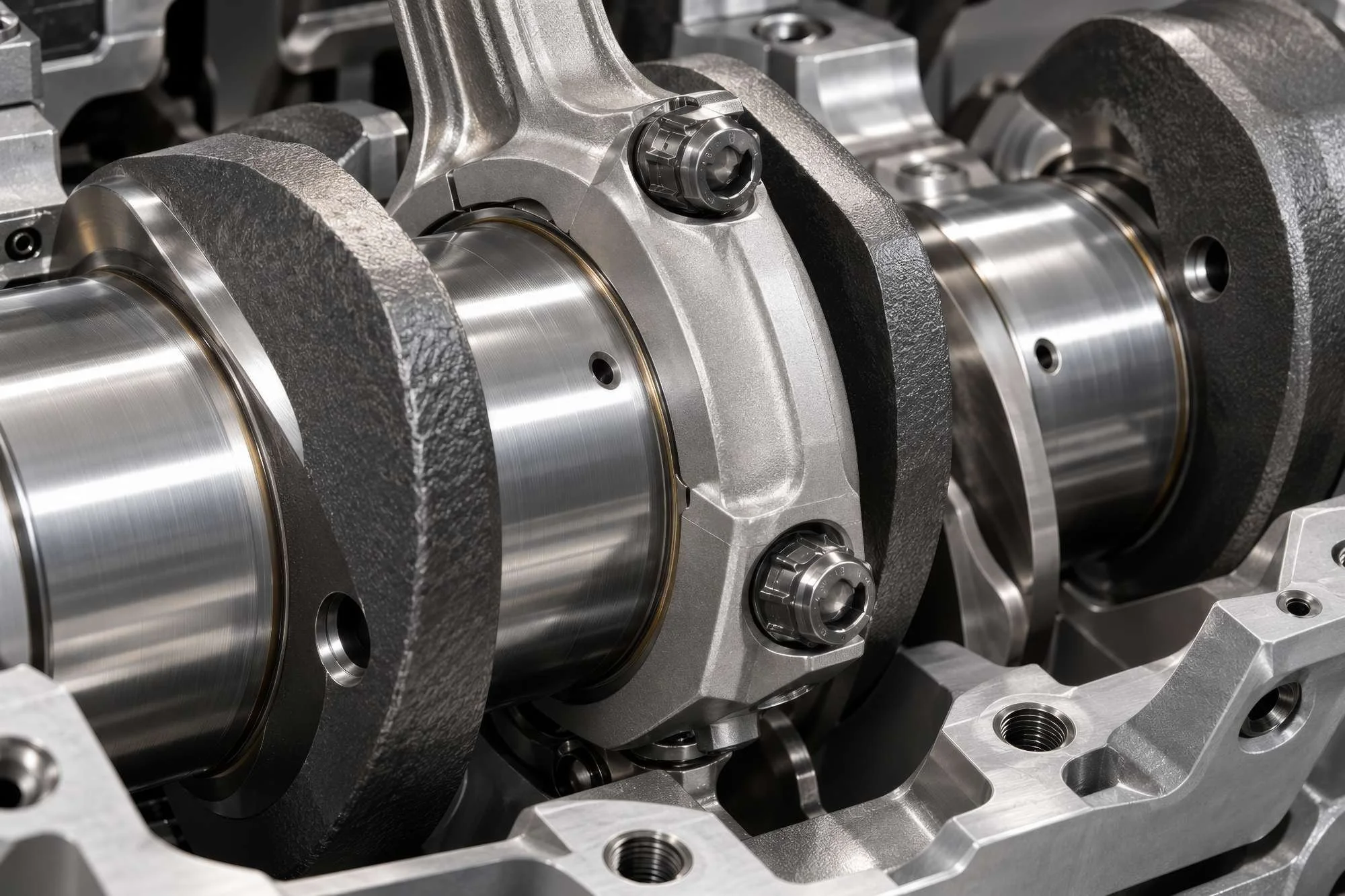 Close-up of a mechanical system with metal pipes, bolts, and components, possibly part of an industrial machine or equipment.