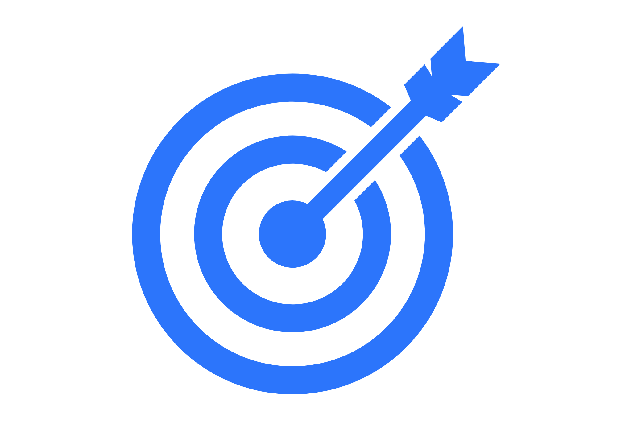Blue target with an arrow hitting the center.