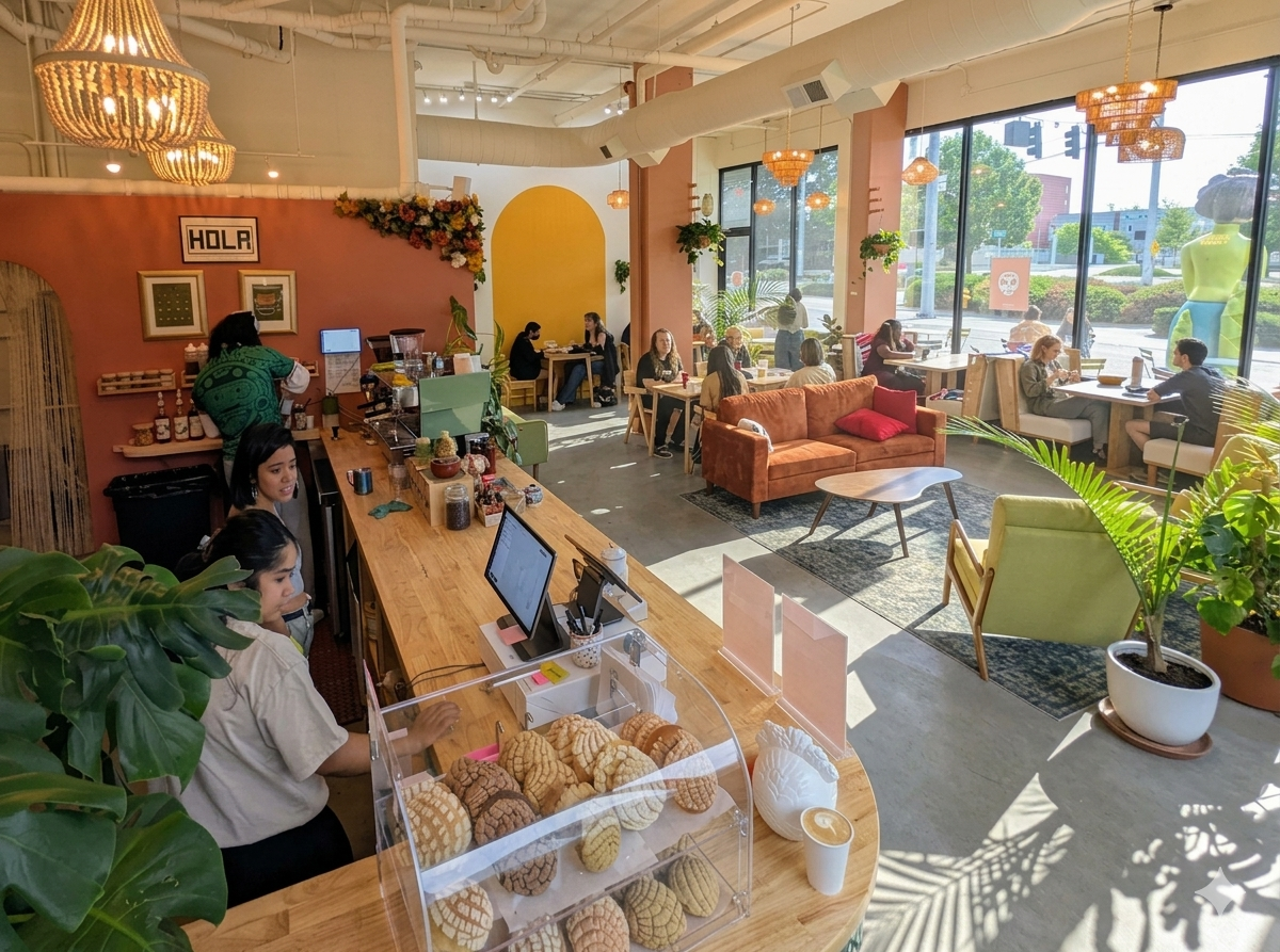 Cafe Calaveras interior.