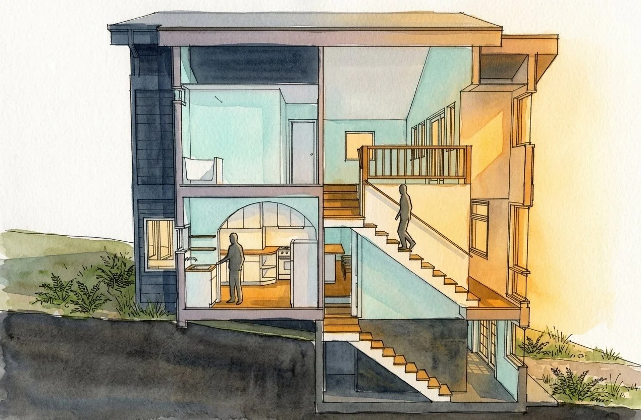 Rainier Beach cutaway stair
