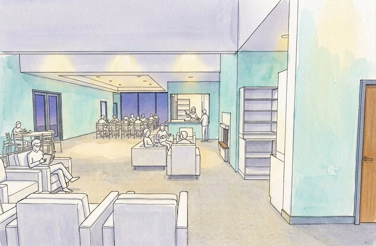 Adult Care Residence sketch interior.