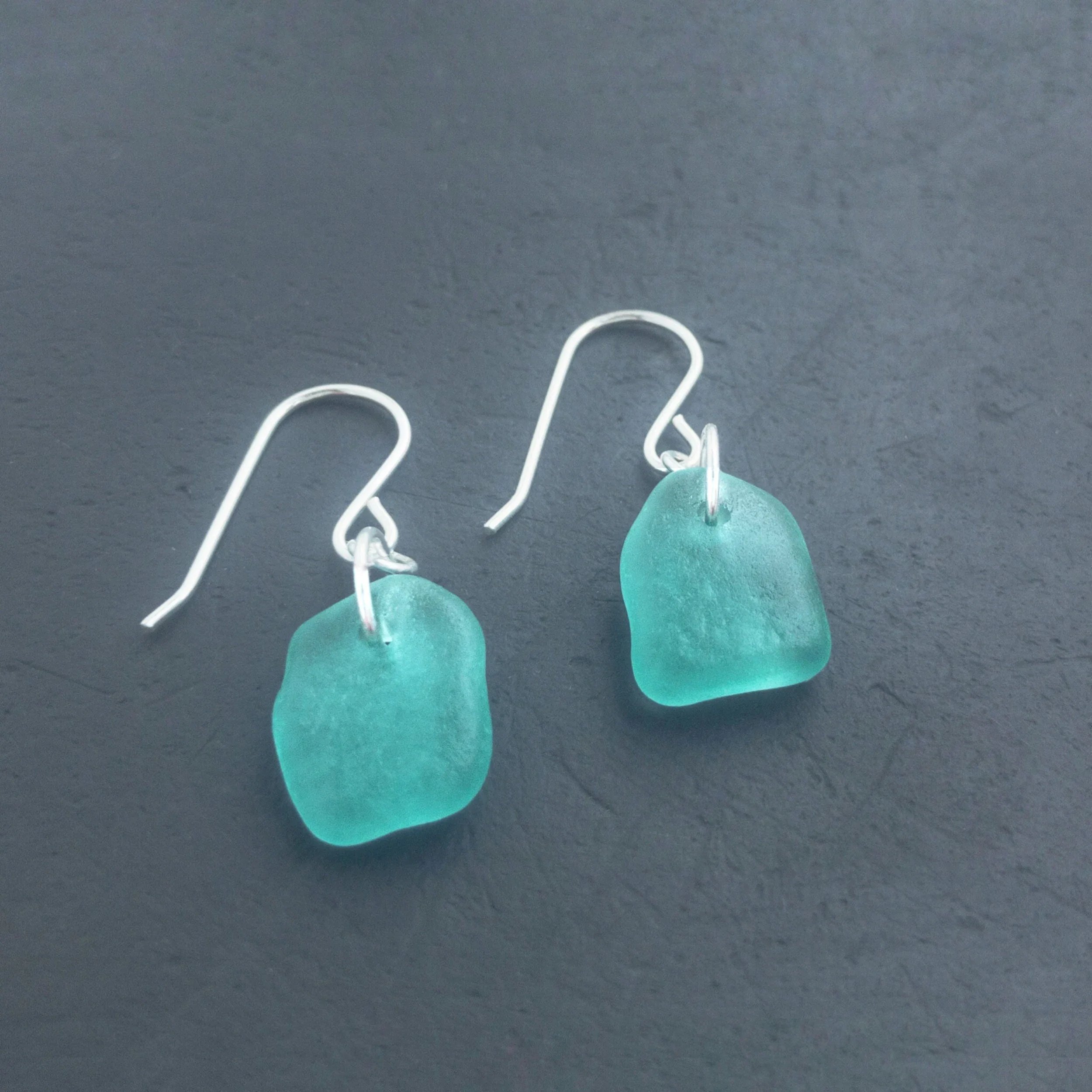 Beach glass earrings