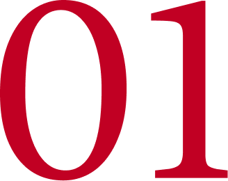 Close-up of the numbers '01' in red font on a white background.