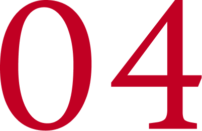 The number 04 in large, bold red font on a black background.