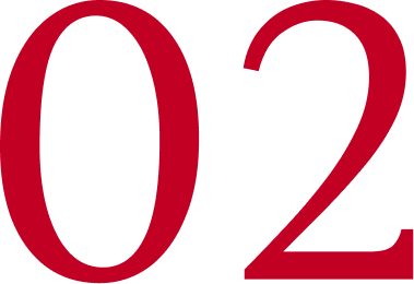 Close-up image of the number 02 in red.