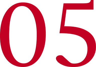 Close-up of the number 05 in red font.