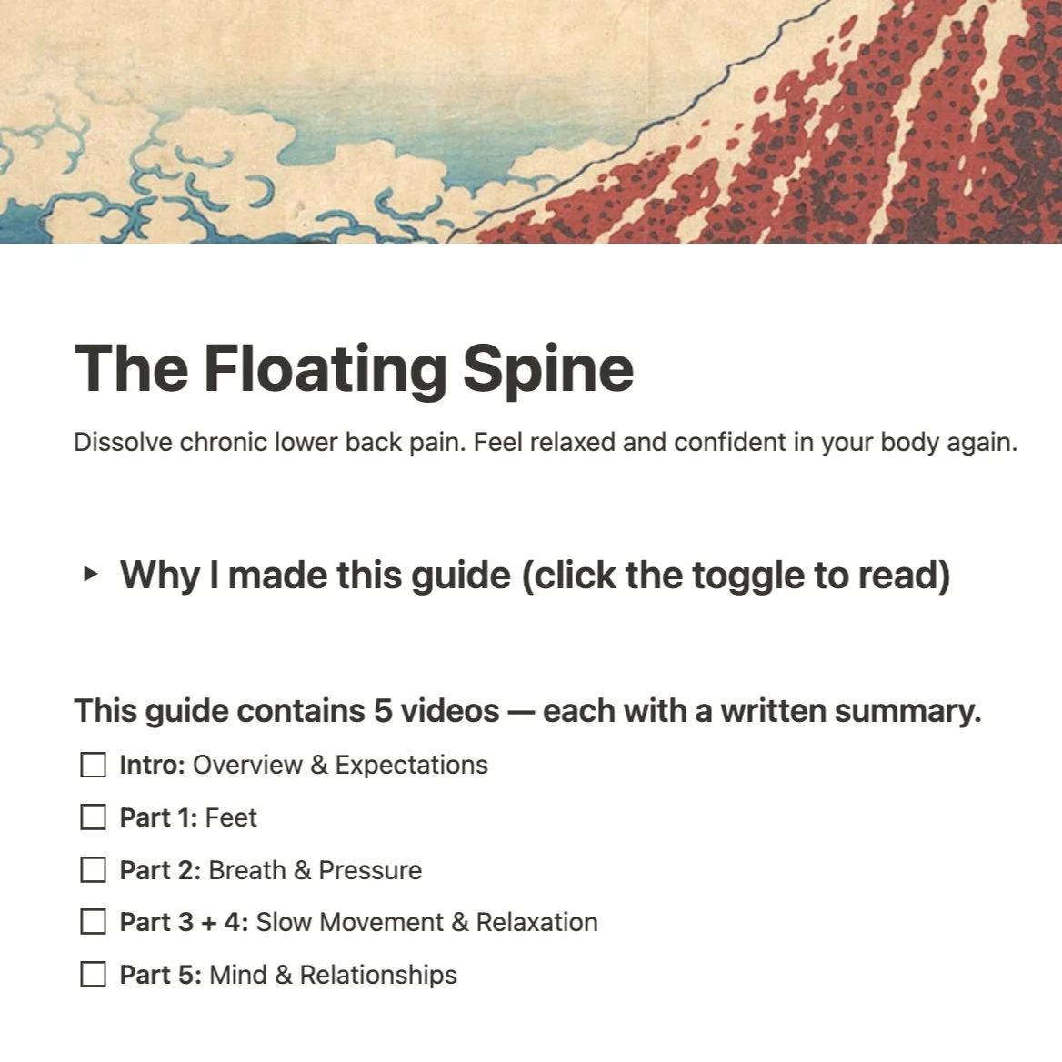 The Floating Spine Workshop