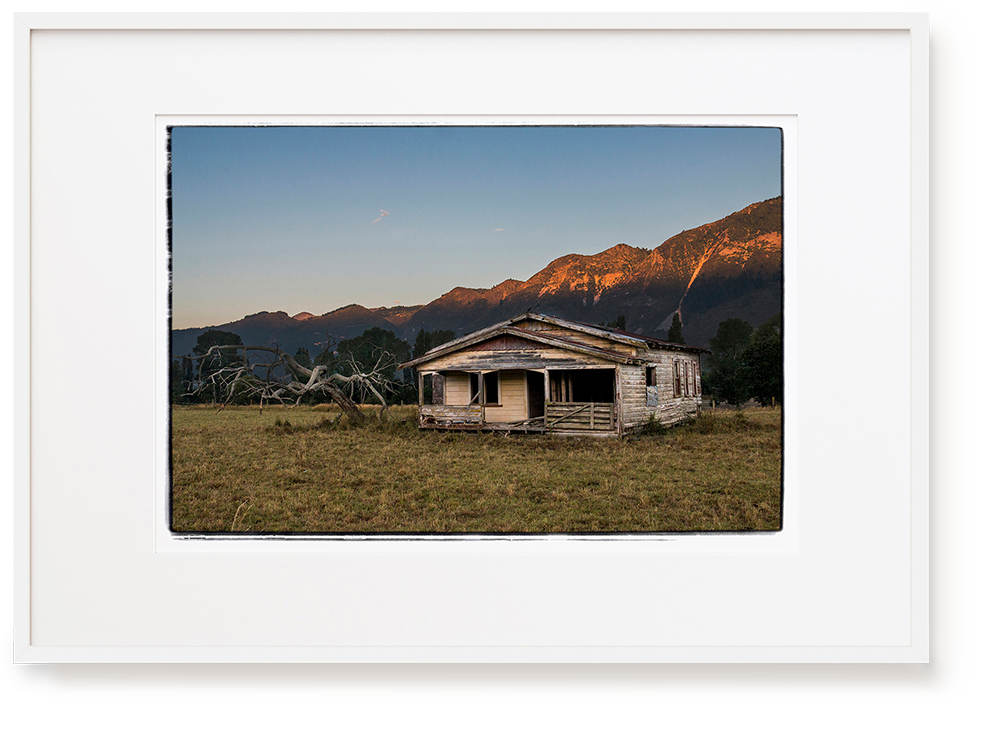 Photograph by Erica Leather of derelict villa in Upper Takaka