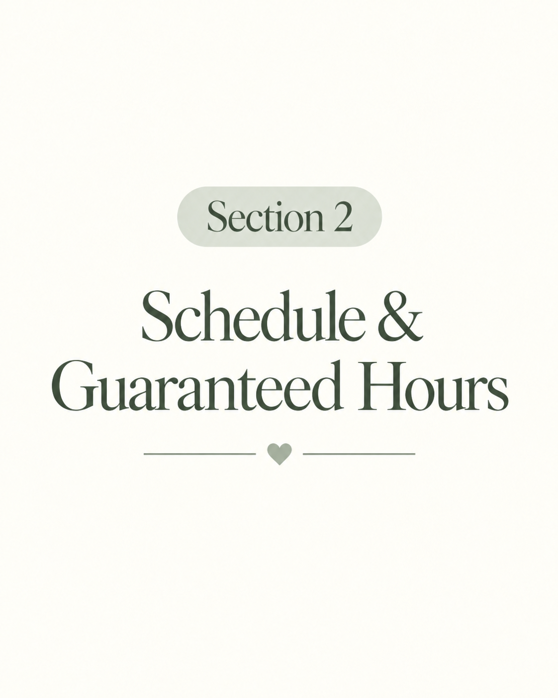 Schedule & Guaranteed Hours