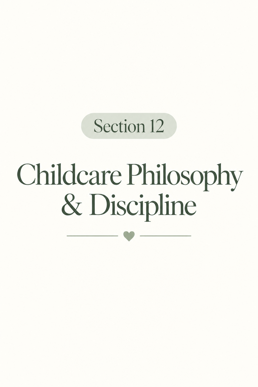 Childcare Philosophy & Discipline