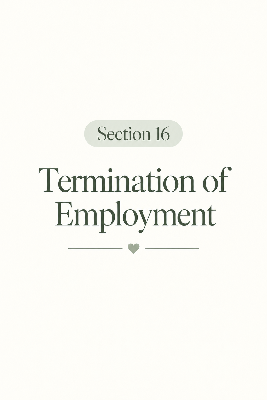 Termination of Employment