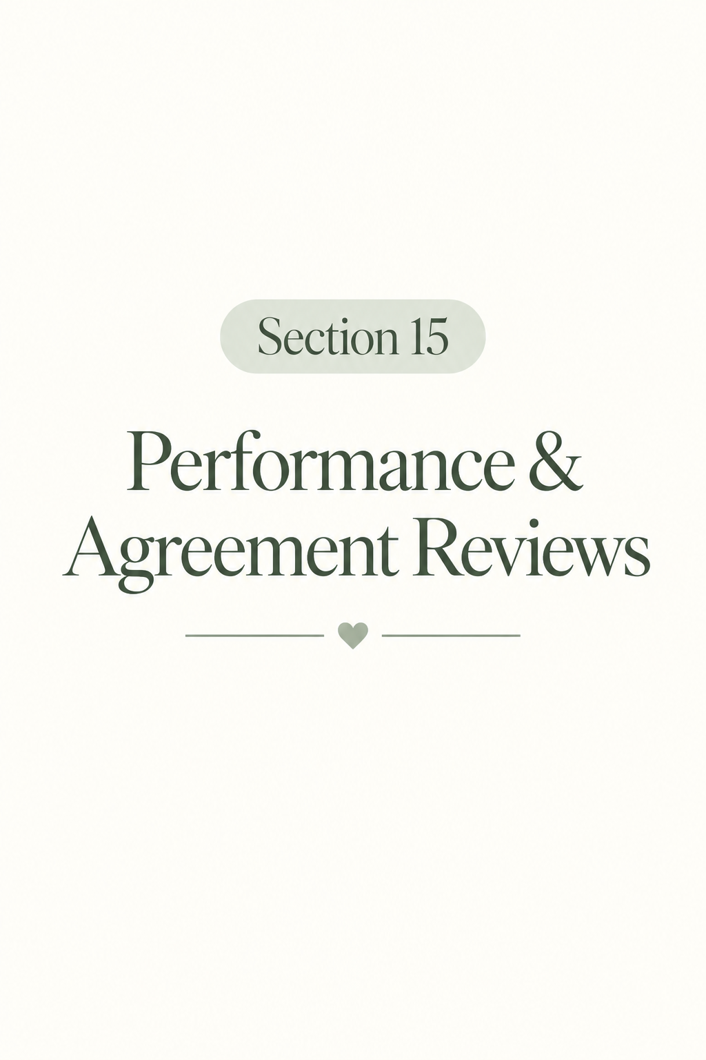 Performance & Agreement Reviews