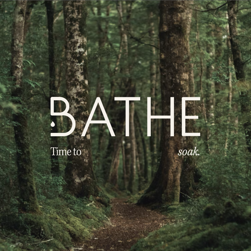 The Bathe Hot Pools Queentown logo designed by Kindred by Courtney.