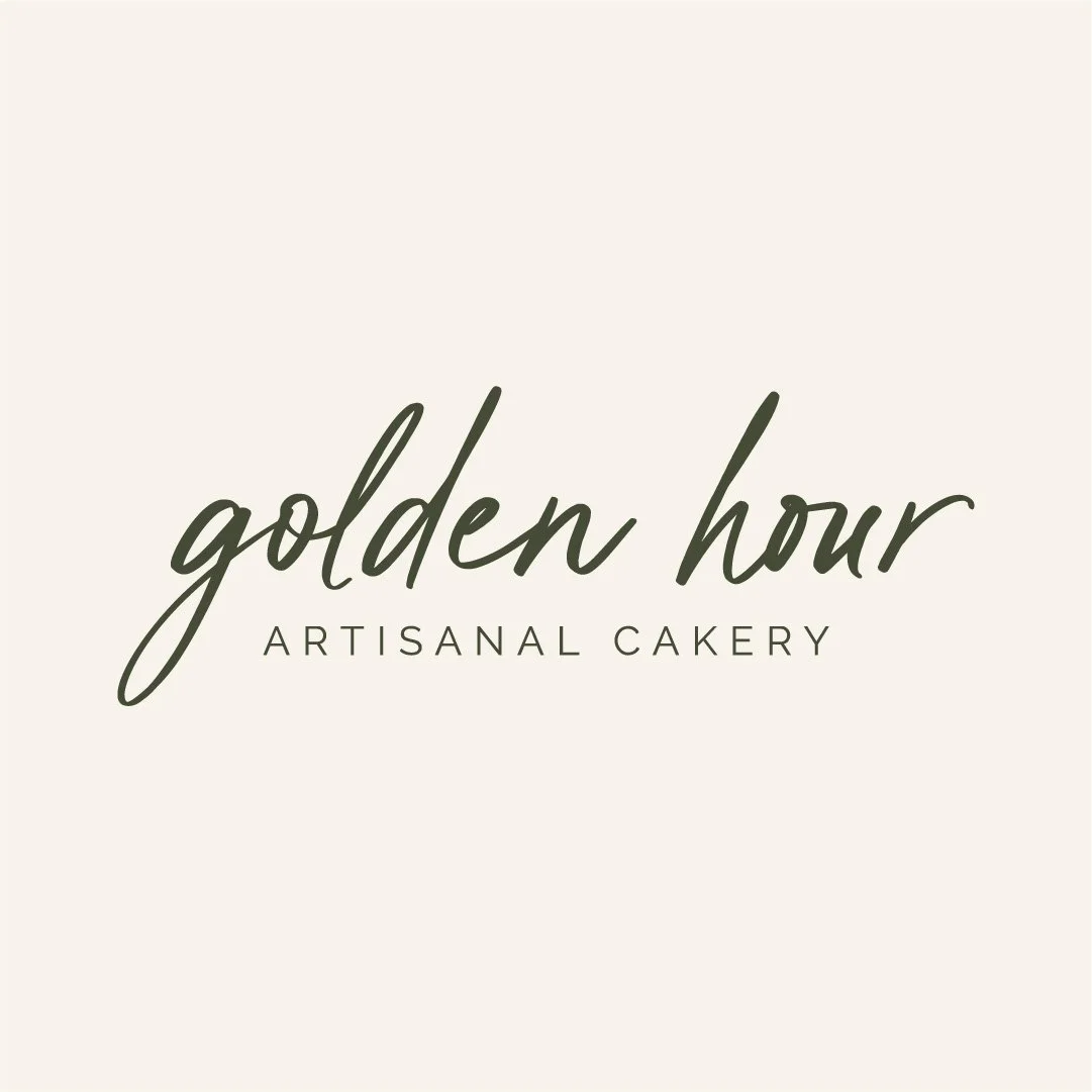 The Golden Hour Cakery Cake maker logo designed by Kindred by Courtney.