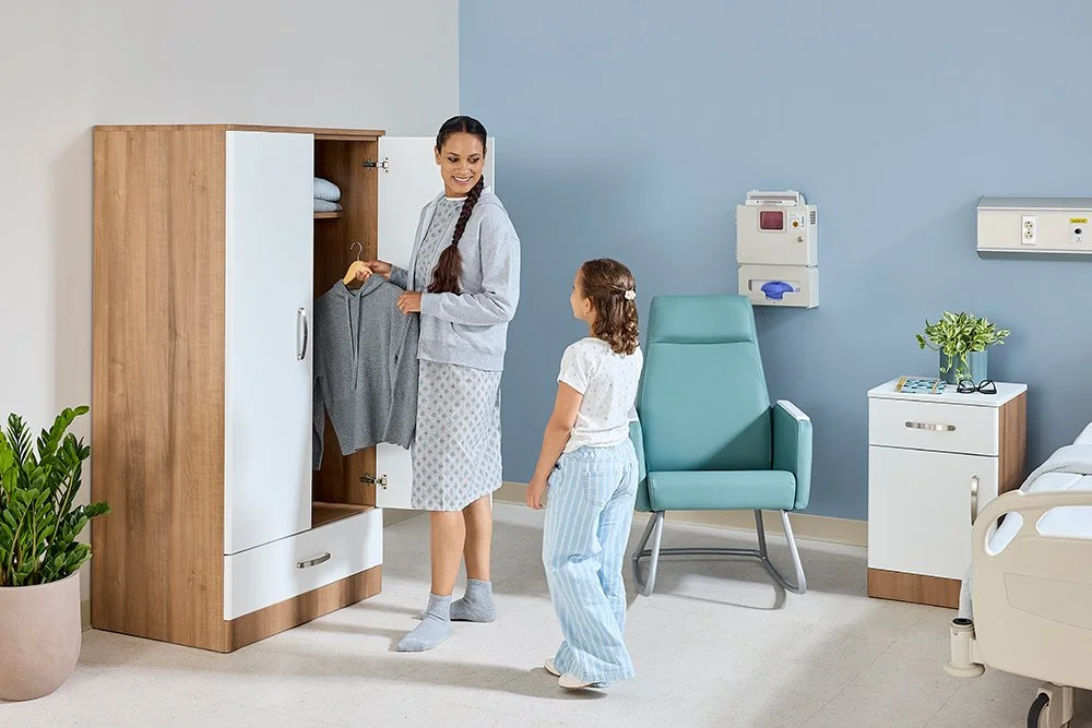 Healthcare furniture for patient rooms and family-centered healthcare environments