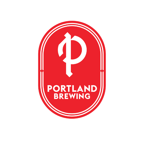 Portland Brewing logo with a red oval shape and white text reading 'Portland Brewing'.