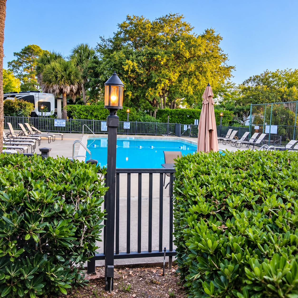 Gated Resort Pool at Sunset.png