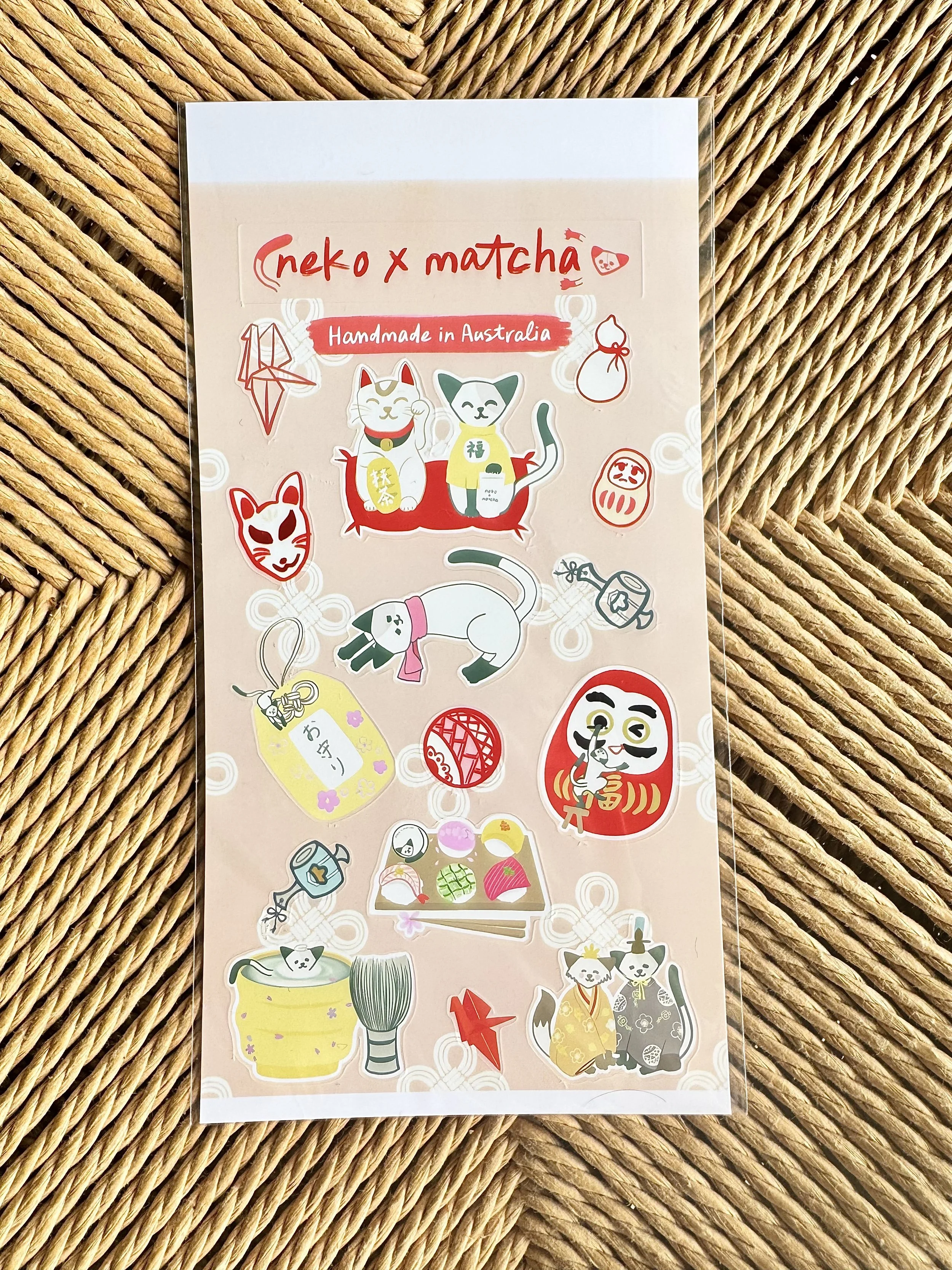 neko x matcha/ Japanese Lucky Charm